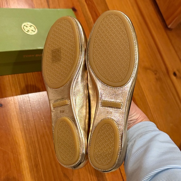 Tory Burch Metallic Gold Flats - Picture 5 of 5